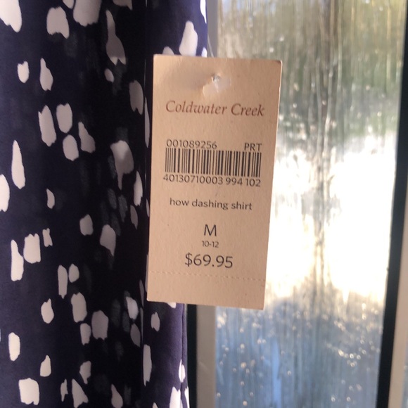 Navy and white print blouse - Picture 5 of 5